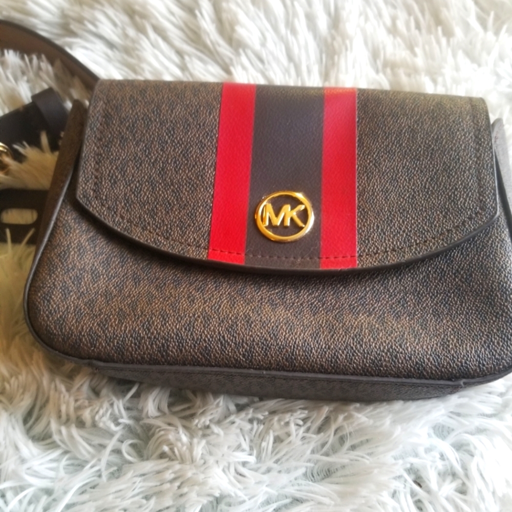 Michael Kors signature striped belt bag